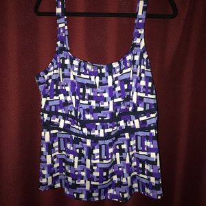 Inches Off Abstract Swim Top